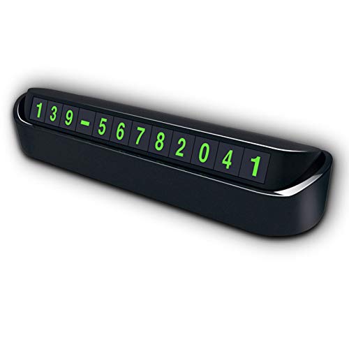 TOOGOO Car Parking Card Luminous Phone Number Plate Stickers Night Light Temporary Car Park Stop in Car-Styling Automobile Car Stickers Black