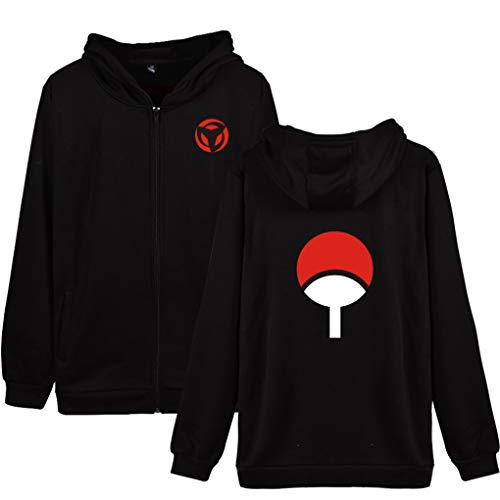 Memoryee Men's Naruto Hoodie Uchiha Family The Sharingan Japanese Anime Geeky Zipper Jumper for Women Boys and Girls