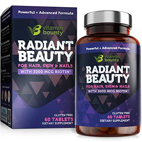 Radiant Beauty Hair Vitamins - Hair Regrowth & Stronger Hair, Healthy Skin and Stronger Nails - Vitamin Bounty