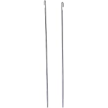 2 Pcs Metal Beading Needles Bead Crochet Hooks Beaded Needles Steel Wood Bead Needle Threader Jewelry Making Tools Beading Needles