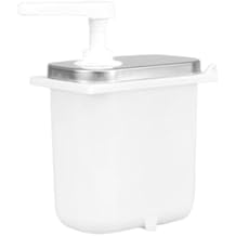 Sauce Dispenser Pump Syrup Bottle 2000 ml Container with Pump Sauces Fructose Pressure Bottle Ketchup Syrup Pump for Kitchen, 2L White