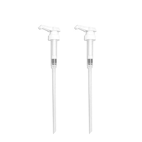 White Simple Syrup Pumps for Coffee, Cocktails, and Soda (fits 12.7 oz & 25.4 oz Sonoma Syrup Co bottles) - Pack of 2