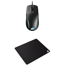 Corsair M75 Wired RGB Lightweight FPS Gaming Mouse MM100 Cloth Mouse Pad 26,000 DPI Swappable Side Buttons High-Performance Mouse Pad Optimized for Gaming Black