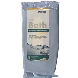 Sage Bath Washcloths - Fragrance Free - Rinse Free Bathing Wipes Ultra Soft and Hypoallergenic - 8 cloths per package (6)