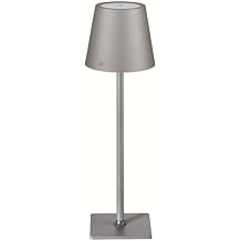 Cilio Sole LED Table Lamp with Touch Sensor, Dimmable with Memory Function, Up to 13 Hours of Lighting Time, for Indoor and Outdoor Use, Metal/Plastic, 13.75" H, 4.25" Diameter, Gray