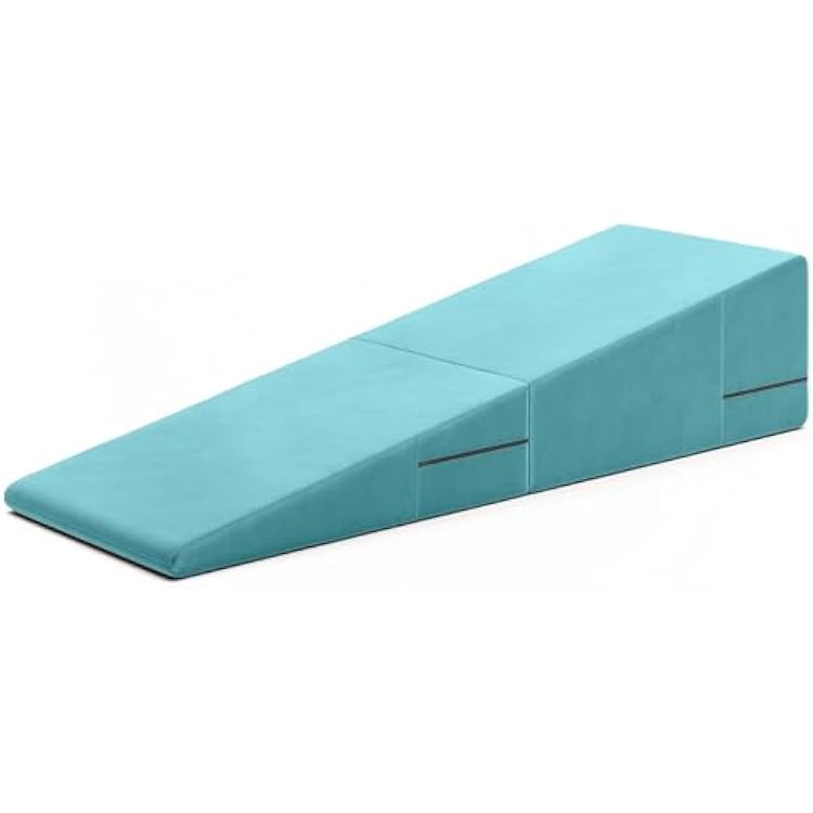 Avana Reach Super Ramp - Convertible Bed Bench with Slip Cover for Yoga & Massage, Microvelvet Blue