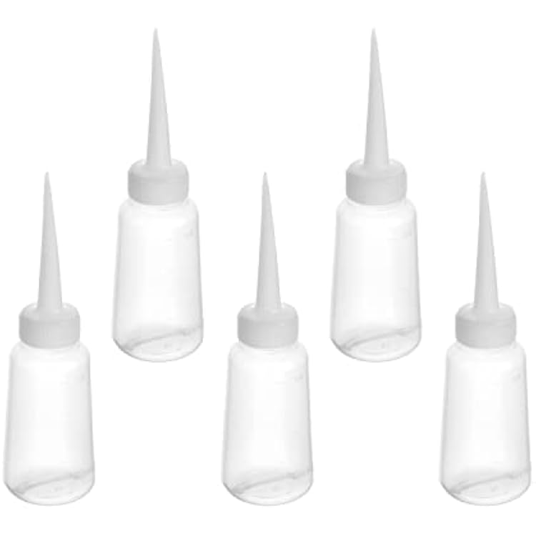 Bettomshin 5Pcs 100ml PE PlasticFood Grade Bottles, Straight Mouth Squeeze Plastic Bottle Glue Oil Bottle Wash Bottles for DIY Label Tattoo White Translucent