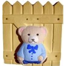 Bear by Fence Plaque Paintable Molded Paris Plaster
