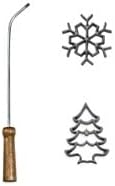 Kitchen Supply Rosette Iron Set with Handle, Wintersong