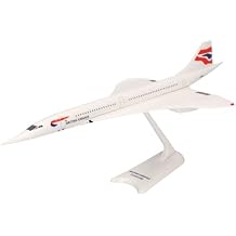 Herpa Snap-Fit Model Airplane Concorde, British Airways Aerospatiale - BAC - G-BOAC, Miniature in Scale 1:250, Collector's Item, Model with Stand, Plastic