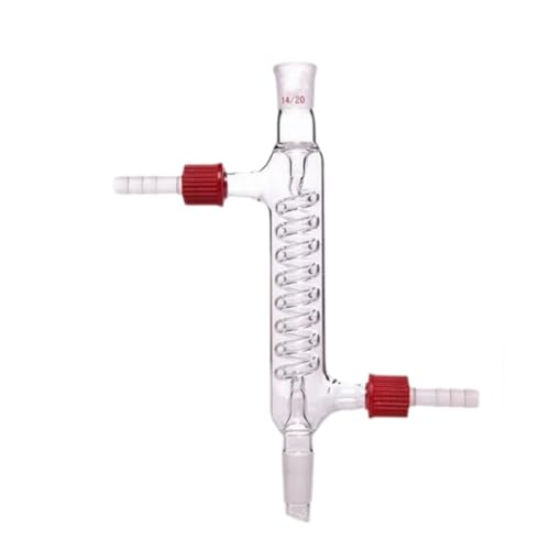 Borosilicate Glass Graham Condenser with 8 mm Removable Hose Connections Lab Glass Condenser with 1420 Joint 120mm Jacket Length