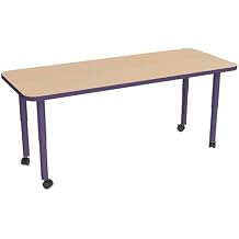 Sprogs Accent Series Preschool Rectangle Adjustable-Height Mobile Collaborative Activity Table