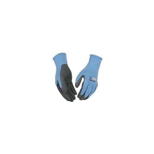 KINCO 1790W-M Womens Warm Grip Thermal Latex Coated Gloves, Medium, BlueGray