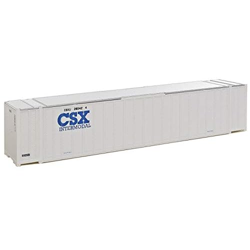 Walthers SceneMaster 48 Ribbed Side Container-CSX Intermodal White, Blue 949-8464 HO Scale Model Railroad - Freight Model