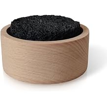 Halsa Lava Stone Diffuser for Sauna, Office, Bedroom, Bathroom - Natural Beechwood Base, Passive Diffusion, Lava Rock Absorbs Essential Oils - Natural Aromatherapy