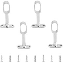 INCREWAY 4pcs Silver Closet Rod Support, Aluminum Alloy Oval Wardrobe Rod End, Adjustable Hollow Rod Bracket for Cabinet Bedroom Bathroom