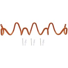 Wave Style Wall Hook, Wave Shaped Wall Mount, Space Saving Creative Design Coat Rack with 4 Hooks for Entryway Bathroom, 1 Pc (Orange)