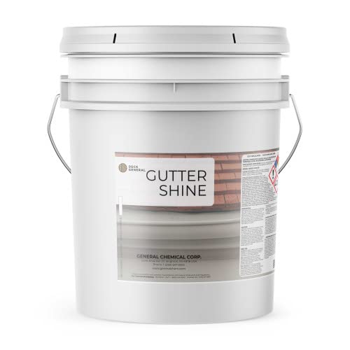 DeckGeneral Gutter Shine - Industrial Strength Cleaner Concentrate for Sparkling Gutters - Nonflammable & Low VOC Solution- Quick & Efficient Solution for DIY Enthusiasts and Experts - 5 Gallons