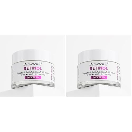 DERMATOUCH Retinol Eye Cream, 1.75 oz - Hyaluronic Acid, Peptides & Vitamins - Made in America Pack of 2