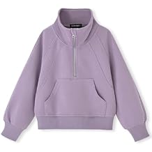 ACESTAR Girls Half Zipper Sweatshirts Long Sleeve Zip Up Pullover Tops for Teen Girls kids Mock Neck Sweater 4-14 Years