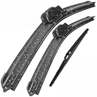Front Rear Wiper Blades Set Kit for Hyundai i20 PB 2008-2014 24in+16in+12in Windscreen Windshield, All Weather Performance Wiper Blade Set Accessories