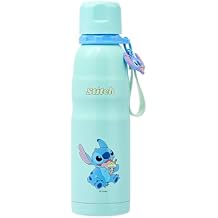 MINISO Disney Lilo and Stitch 20 oz Water Bottle with Detachable Charm -Stainless Steel Insulated Tumbler with Straw and Lid Travel Cup for School Sports Office Gifts for Girls Boys Kids