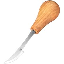 BeaverCraft Wood Carving Knife C17P - Sloyd Chip Carving Knife Carbon Steel - Whittling Knives for Beginners and Professionals - Wood Whittling Tools Woodworking Palm Chisel