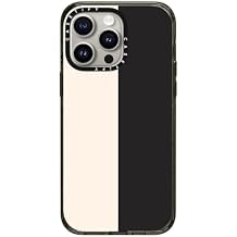 CASETiFY Impact Case for iPhone 15 Pro Max [4X Military Grade Drop Tested / 8.2ft Drop Protection] White/Black Colorblock - Clear Black