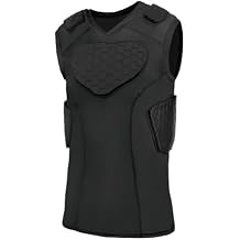 Football Rib Protector Shirt, Padded Compression Vest with Ribs, Shoulder, Back Protective Pads