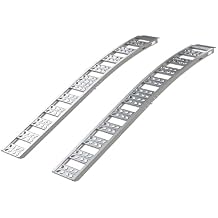 Yutrax 90 Folding Arched Ramps, High-Strength Extruded Aluminum, 1500 lb. Load Capacity, Arched Design, Folds for Transport, ATV/Golf Cart/Riding Lawn Mower Loading, Pair, YR401