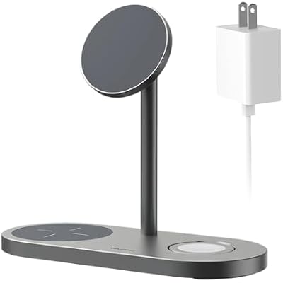 KU XIU X23 PRO 3 in 1 Magnetic Wireless Charging Stand for iPhone AirPods iWatch & Qi Smartphone, Wireless Charging Station for iPhone 1615141312, Apple Watch Ultra987, AirPods 43ProPro 2