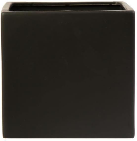 Urban Trends Ceramic Square Pot with Black Finish 10951