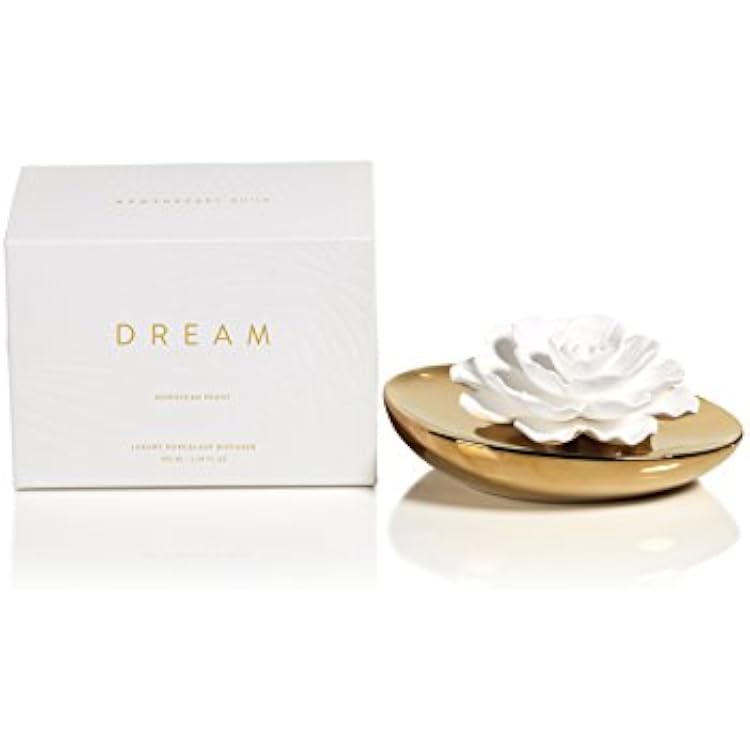 Zodax Apothecary Guild Dream Porcelain Diffuser Gold Moroccan Peony
