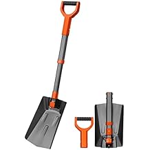 AstroAI 38.4" Folding Snow Shovel for Car, Extendable Snow Shovel with Thickened Aluminum Handle and Reinforced Iron Hinge, Portable and Multifunctional for Driveway, Cars, Camping and Mud, Grey