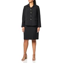 Le Suit Women's Stretch Crepe 3-Button Blazer & Flounce Skirt