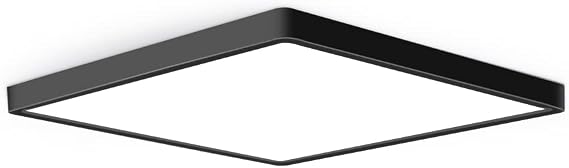 12inch 24W LED Flush Mount Ceiling Light, 3000K Square LED Ceiling Light, Black Flat Panel Lighting for Bedroom, Kitchen, Living Room