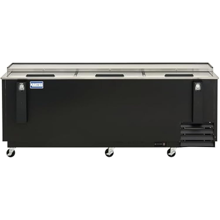 Kratos Commercial Bottle Cooler, 95 Wide Large Back Bar Refrigerator, Black, 26.6 Cubic Ft, For Bars and Restaurants 67K-153