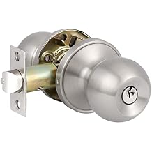 Knobonly 8 Pack Keyed Entry Door Knobs, Brushed Nickel Round Ball Door Knob, Keyed Alike Locking Door Knobs, Satin Nickel Finish