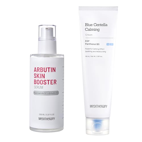 Clear Balance Comfort Duo Arbutin Skin Booster Serum  Blue Centella Calming Cream for Even-Looking Tone and Comfortable Skin Feel
