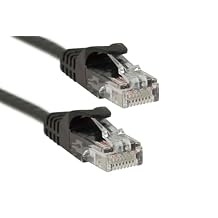 CablesAndKits Cat5e Ethernet Patch Cable 1ft Black Snagless EasyBoot | Pure Copper | UTP | Gigabit 1Gbps | T568B | RJ45 Network Cable | Short Ethernet Cord 1 Foot | PoE Compatible | UL Listed