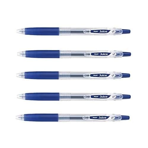Pilot Juice Retractable Premium Gel Ink Roller Ball Pens, Ultra Fine Point,-0.38mm-Blue Black Ink,-Value Set of 5
