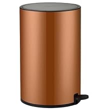 Trash Cans Stainless Steel Trash Can with Lid, 8/12L Round Step Trash Can, Soft Close Trash Can with Foot Pedal for Kitchen Bathroom Living Room Bedroom Office Kitchen Trashcan (Champagne 12L)