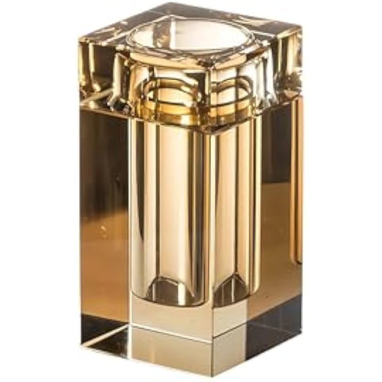 Holder Bathroom Container Crystal for Cotton Swab Ball and Floss Pick Amber