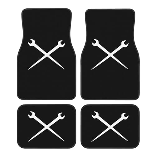 Crewneck Ironworker Crossed Tools Floor Mats for Cars, All-Weather Car Mats, Fit Automotive Floor Mats for Cars Trucks SUV, Universal Floor Liner Car Accessories