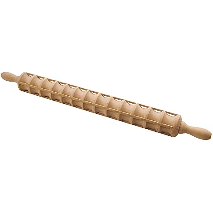 Eppicotispai Beechwood Ravioli Rolling Pin, 40 Raviolis, 23.6-Inch