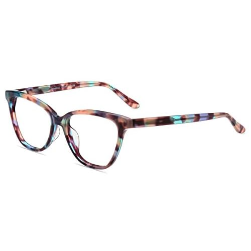 Firmoo Blue Light Blocking Glasses, Vintage Cat Eye Computer Reading Eyeglasses, Anti Eyestrainn Anti Headache,Bluelight Blocker Pattern, 2.00