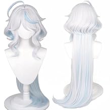 Cosplay Wig Focalors Blue White Long Hair Synthetic Fabric Halloween,Christmas,Daily Fashion,Anime and Gaming Expo