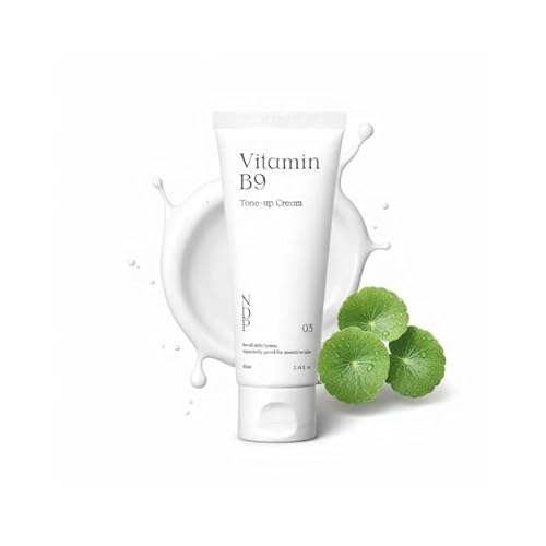 NDP Vitamin B9 Tone-up Cream, Silicone Free Face Primer for Pore Minimizing, 95% Pure Cica Extract, Breathable Skin Formula, Glass Skin & Lightweight, V-Cream Clean K-Beauty 65ml  2.19 Fl Oz