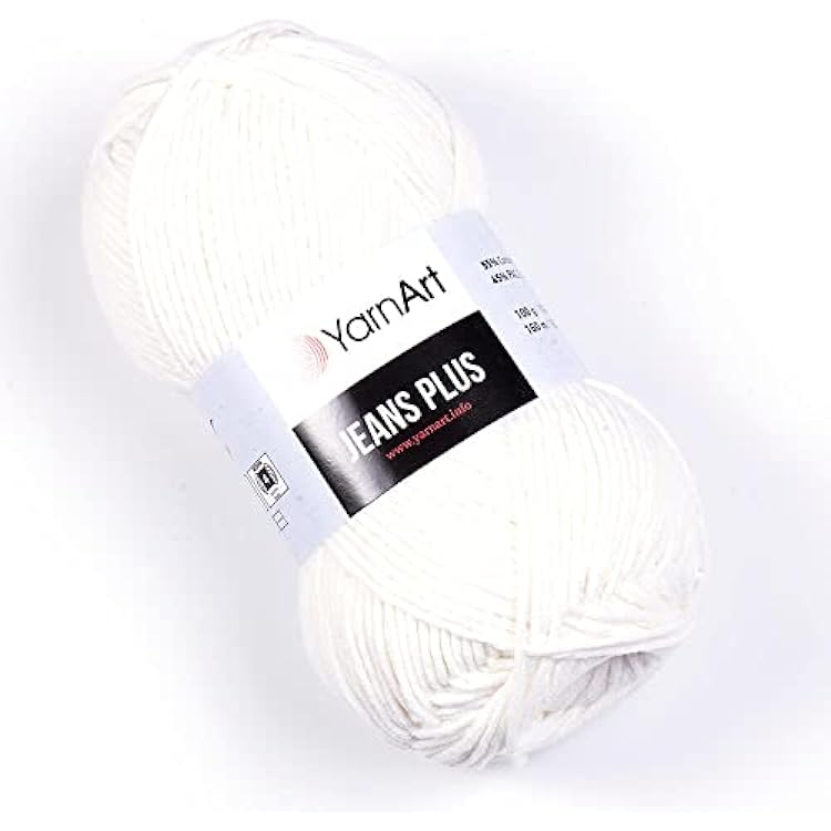 1 Skein Ball Yarnart Jeans Plus - Knitting Yarn, Baby Yarn, Amigurumi Yarn, AntiPilling, Blanket Yarn, Acrylic Yarn, 55% Cotton Yarn, 3.52 Oz, 174.98 Yds 01