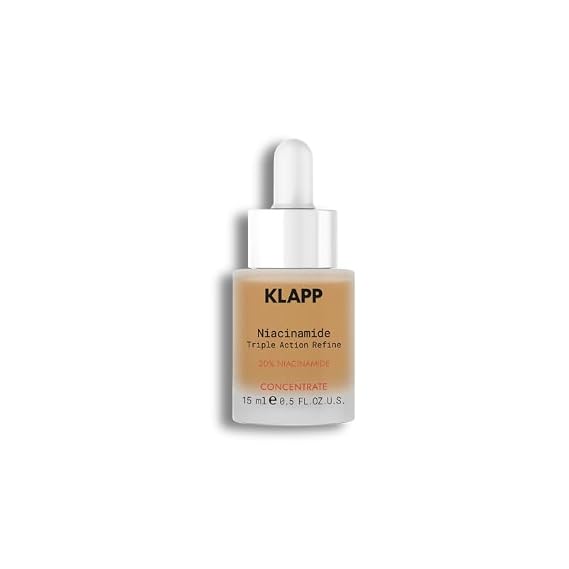 20% Niacinamide Triple Action Refine Concentrate by KLAPP Vitamin B3 Concentrated Serum, Anti-Aging Treatment for Discoloration and Minimizing Large Pores, clean beauty, 100% vegan.